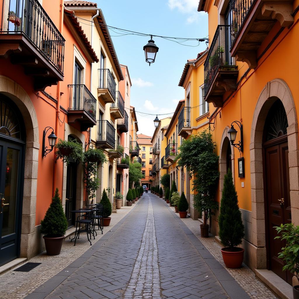 Cobblestone streets in Gijon's Cimadevilla neighborhood