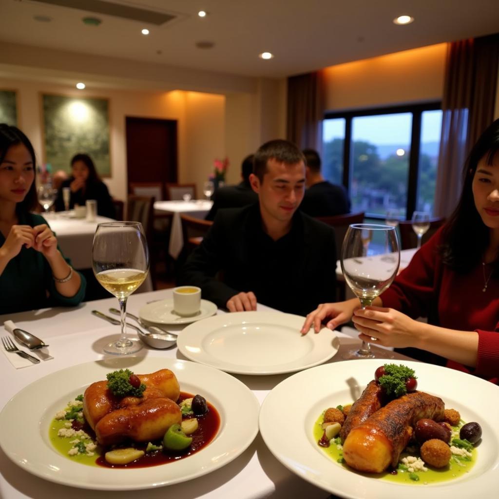 Guests enjoying a meal at the glk premier the home suites & spa restaurant