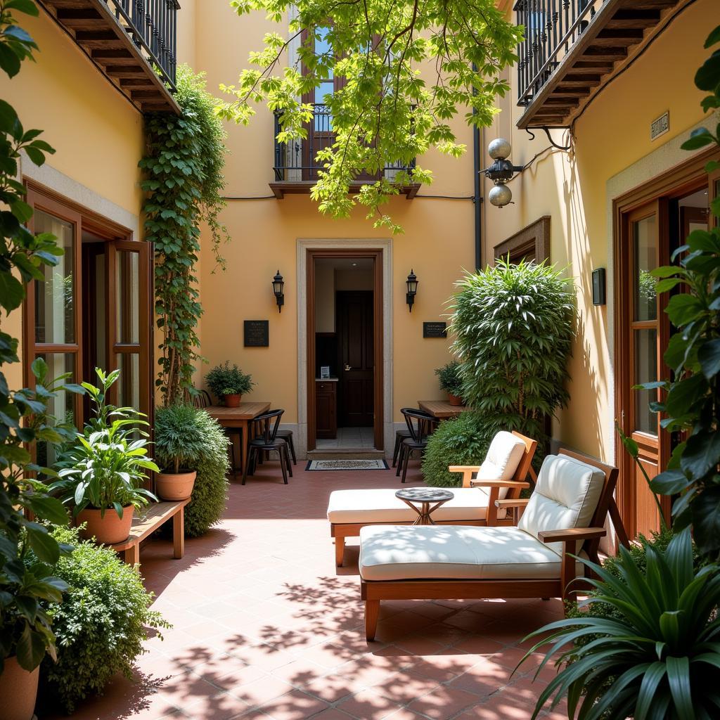 Peaceful internal courtyard at Gris Home Rosselló