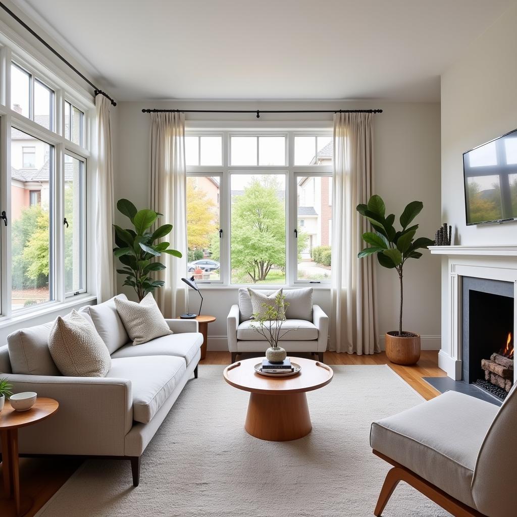 Spacious and bright living room at Gris Home Rosselló