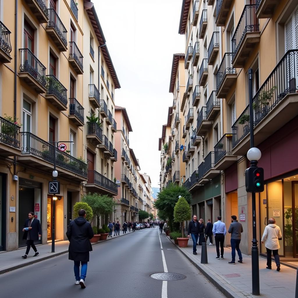 Charming street view in Barcelona's Eixample district