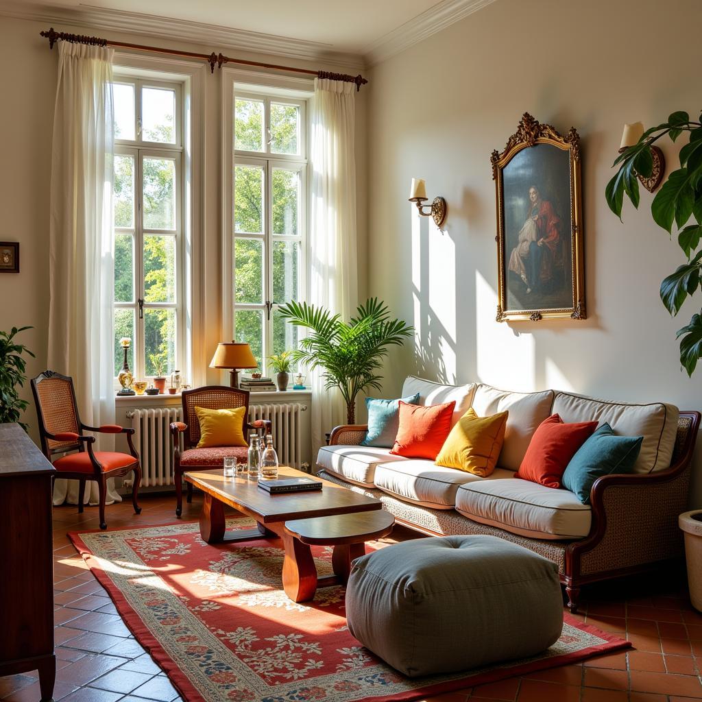 Stylish apartment interior in Seville with traditional Spanish decor