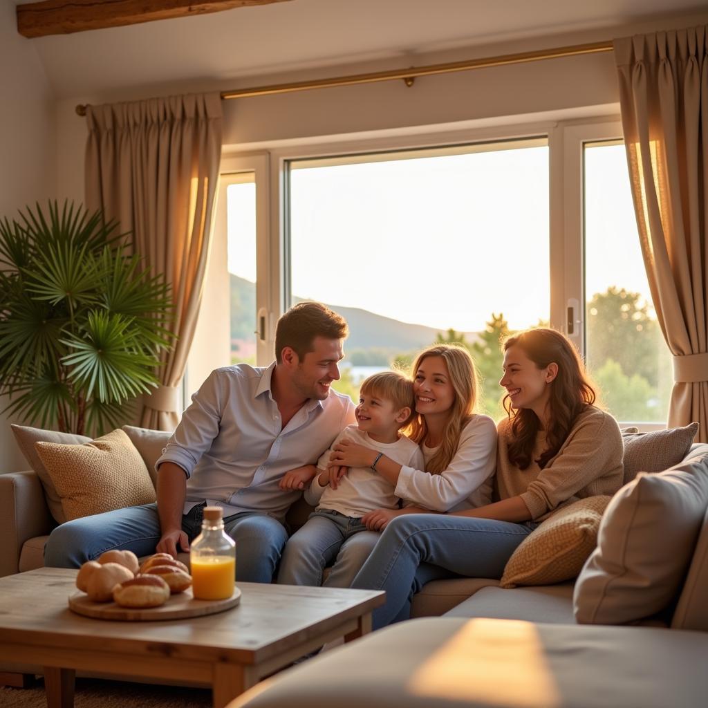 Family Enjoying their Stay at a Spanish Vacation Rental