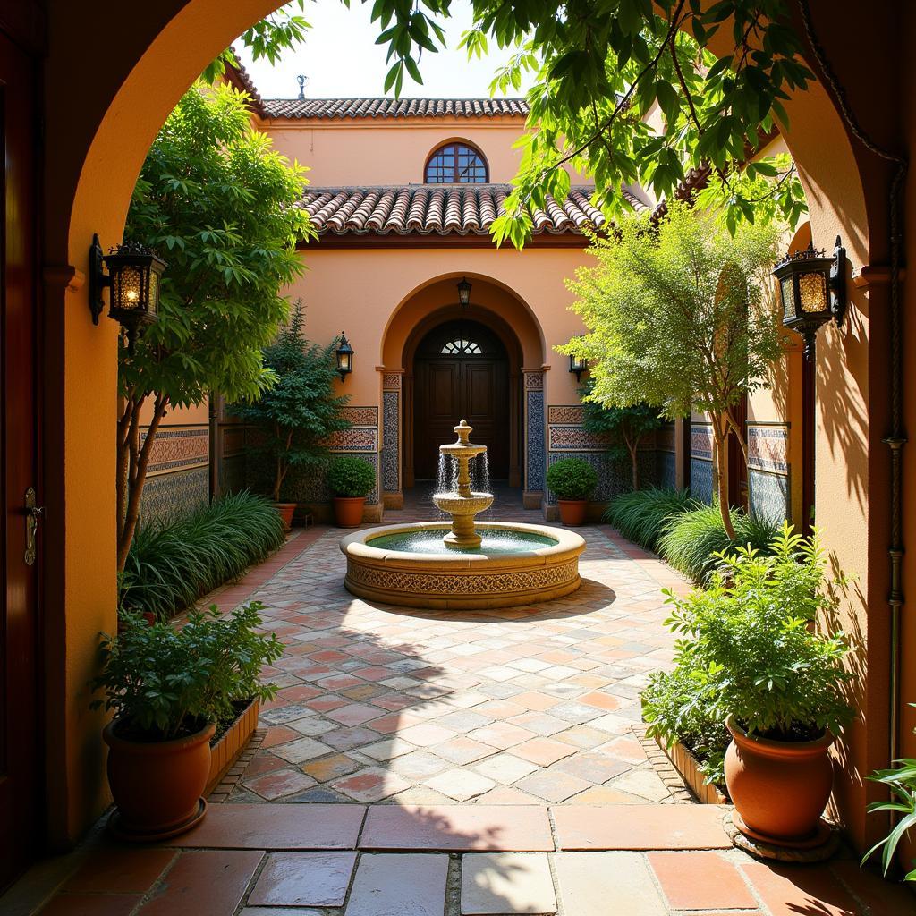 Serene hidden courtyard in Spain