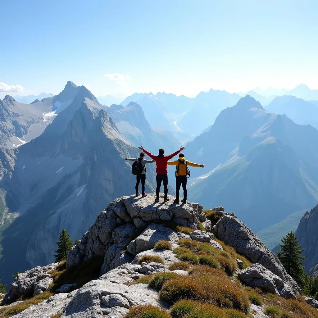 Hikers Enjoying Panoramic Views