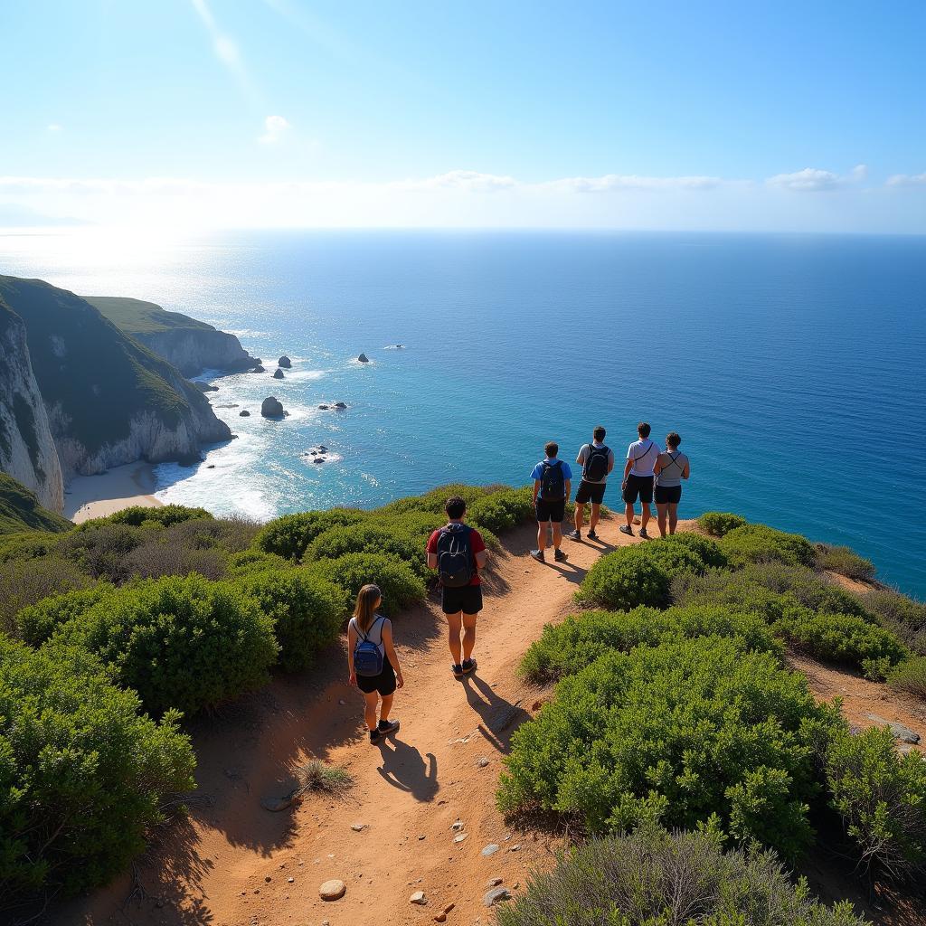 Hikers enjoying the panoramic views from Ruta Cabo Home