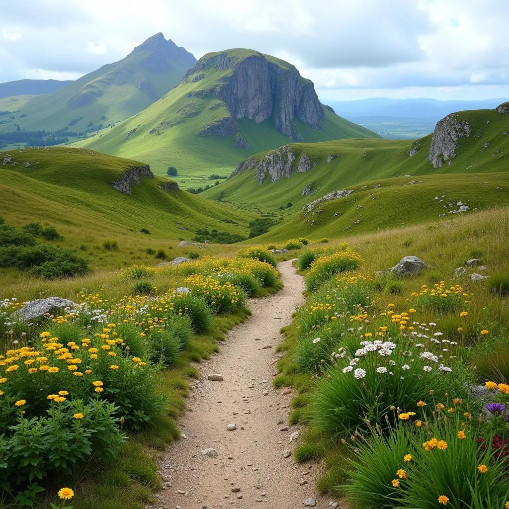 Scenic Hiking Trail Winding Through Spanish Hills