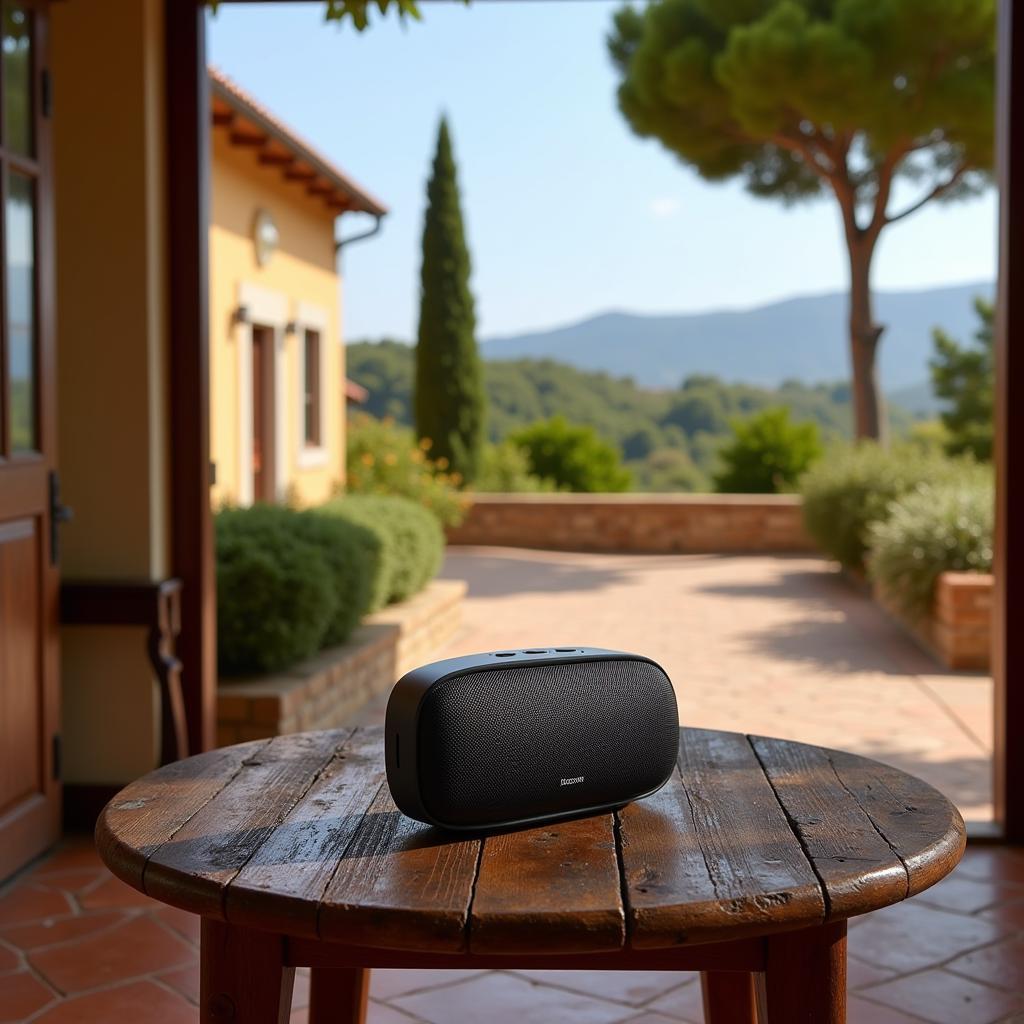 Smart Speaker with Bluetooth in a Spanish Villa