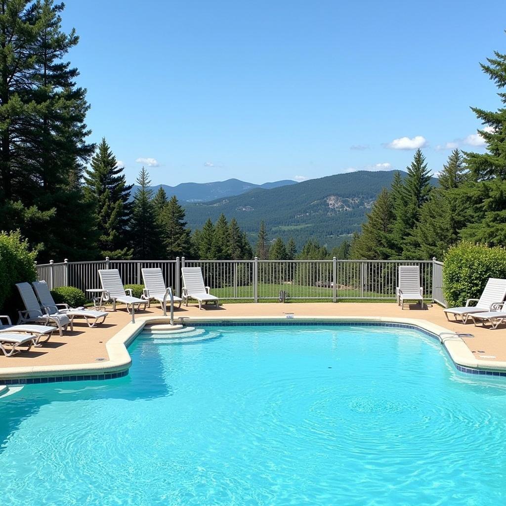 Relaxing pool area at a home club apartment complex