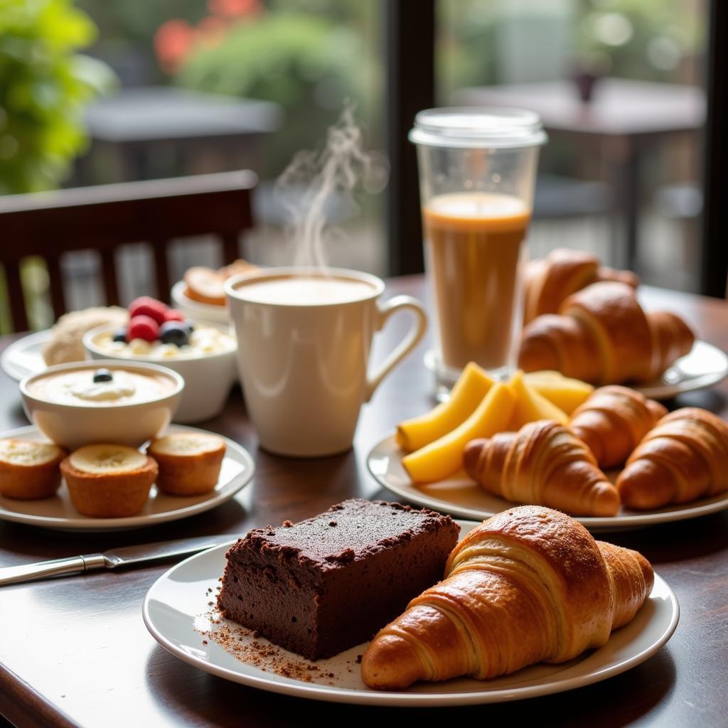 Delicious breakfast spread at Home Hotel Arcachon