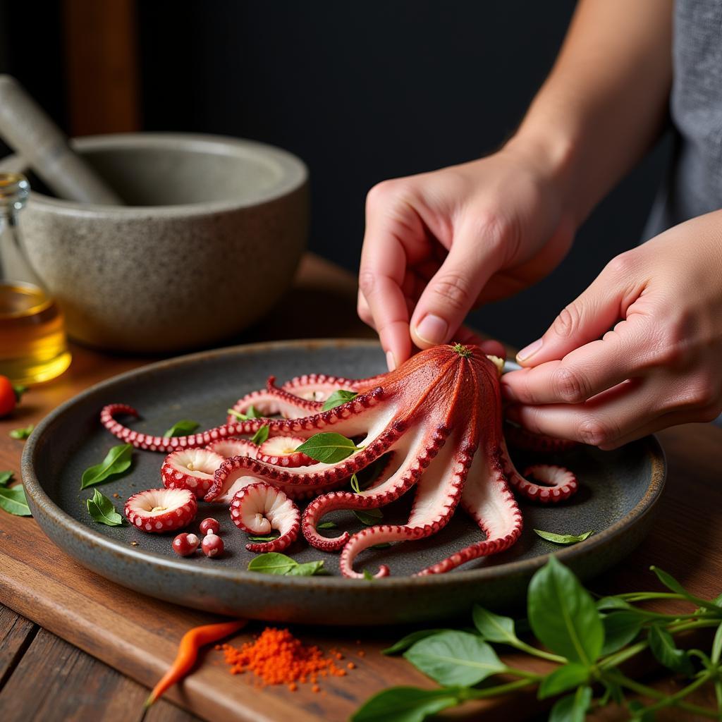 Spanish Home Octopus Preparation