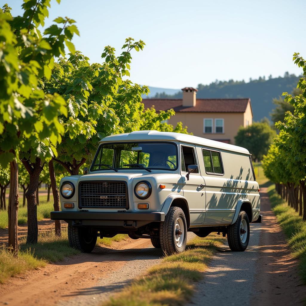 Home Truck Parked amidst Spanish Vineyards