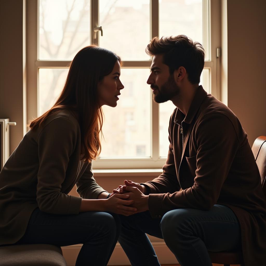 Couple Discussing Boundaries for Home Made BDSM