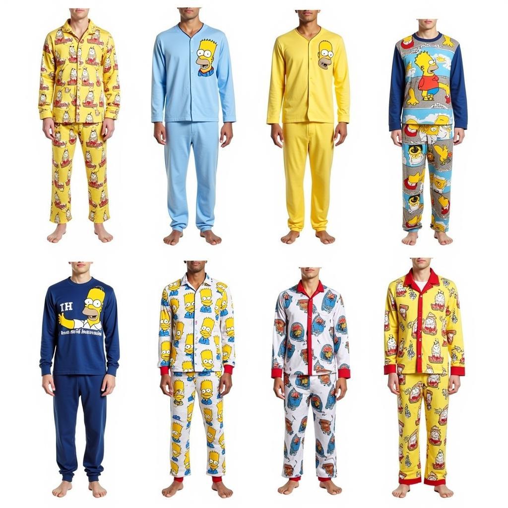 Different Styles of Homer Simpson Pajamas