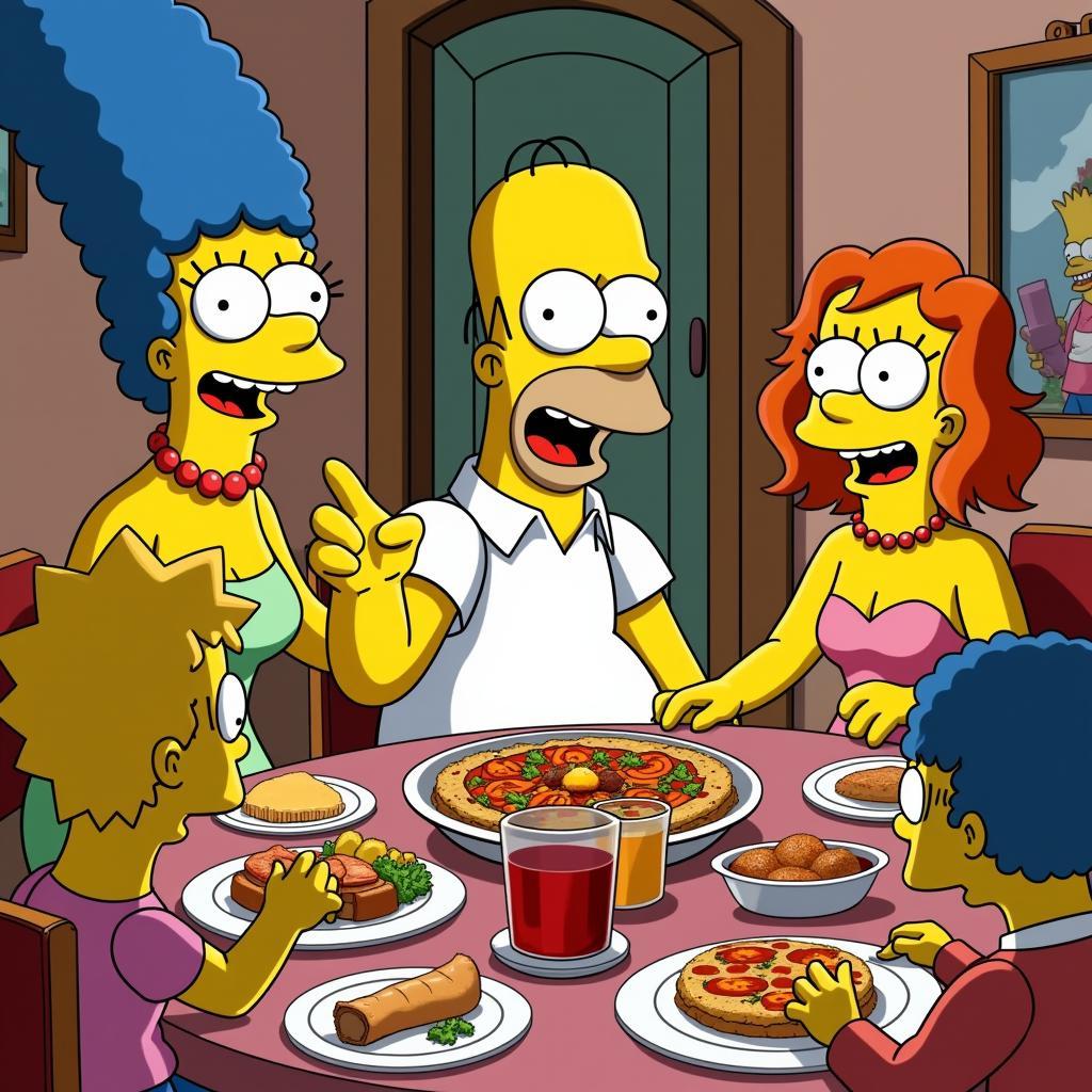 Homer with a Spanish Family