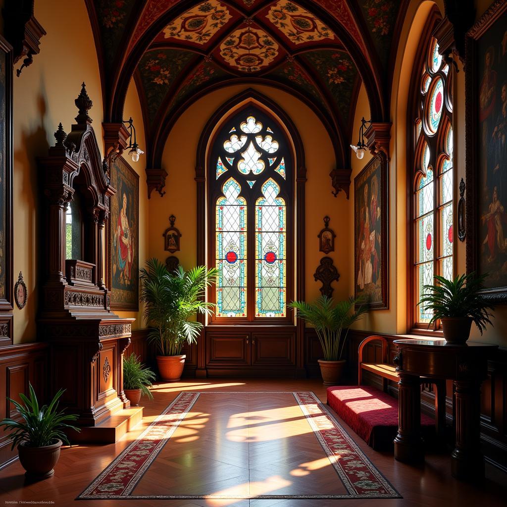 Intricate interior of a Spanish homes chapel