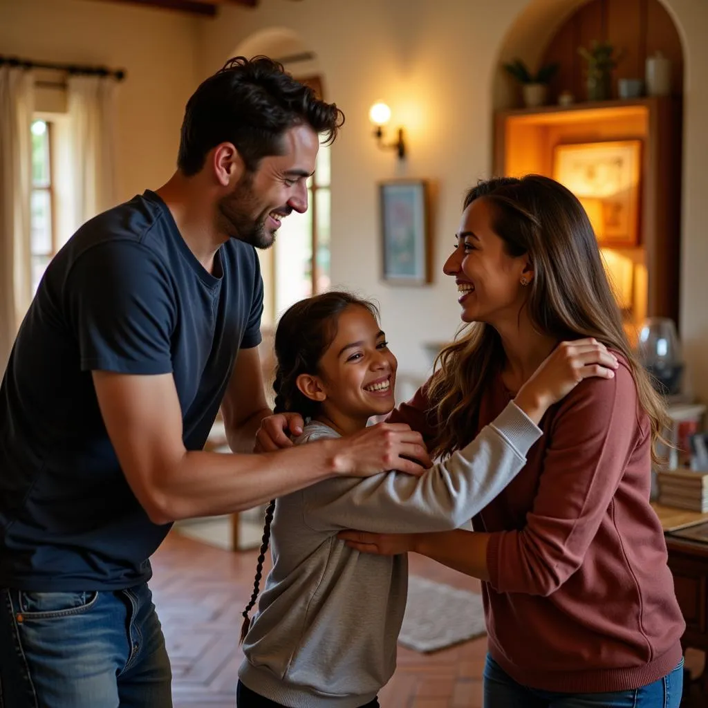 Spanish Homestay Family Welcoming Guest