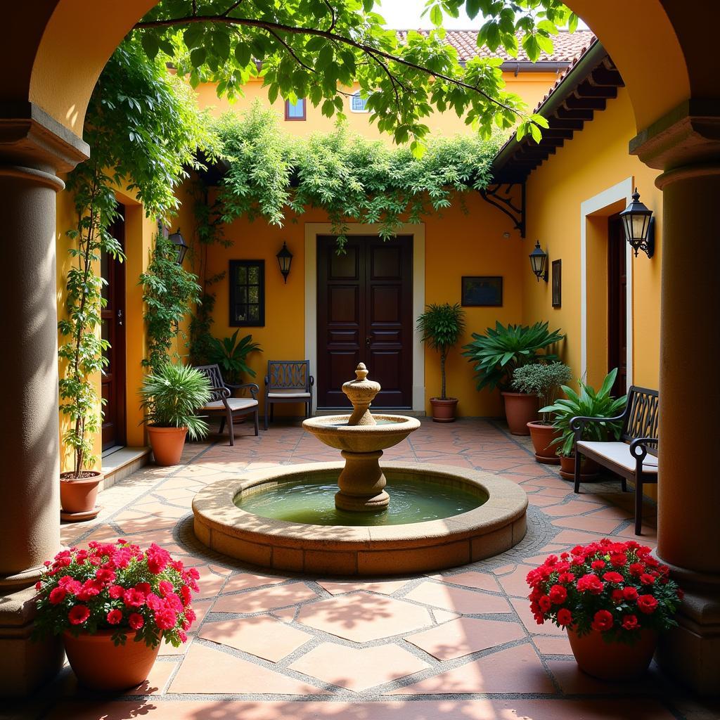 Charming Courtyard at Hostal Sweet Home Salamanca