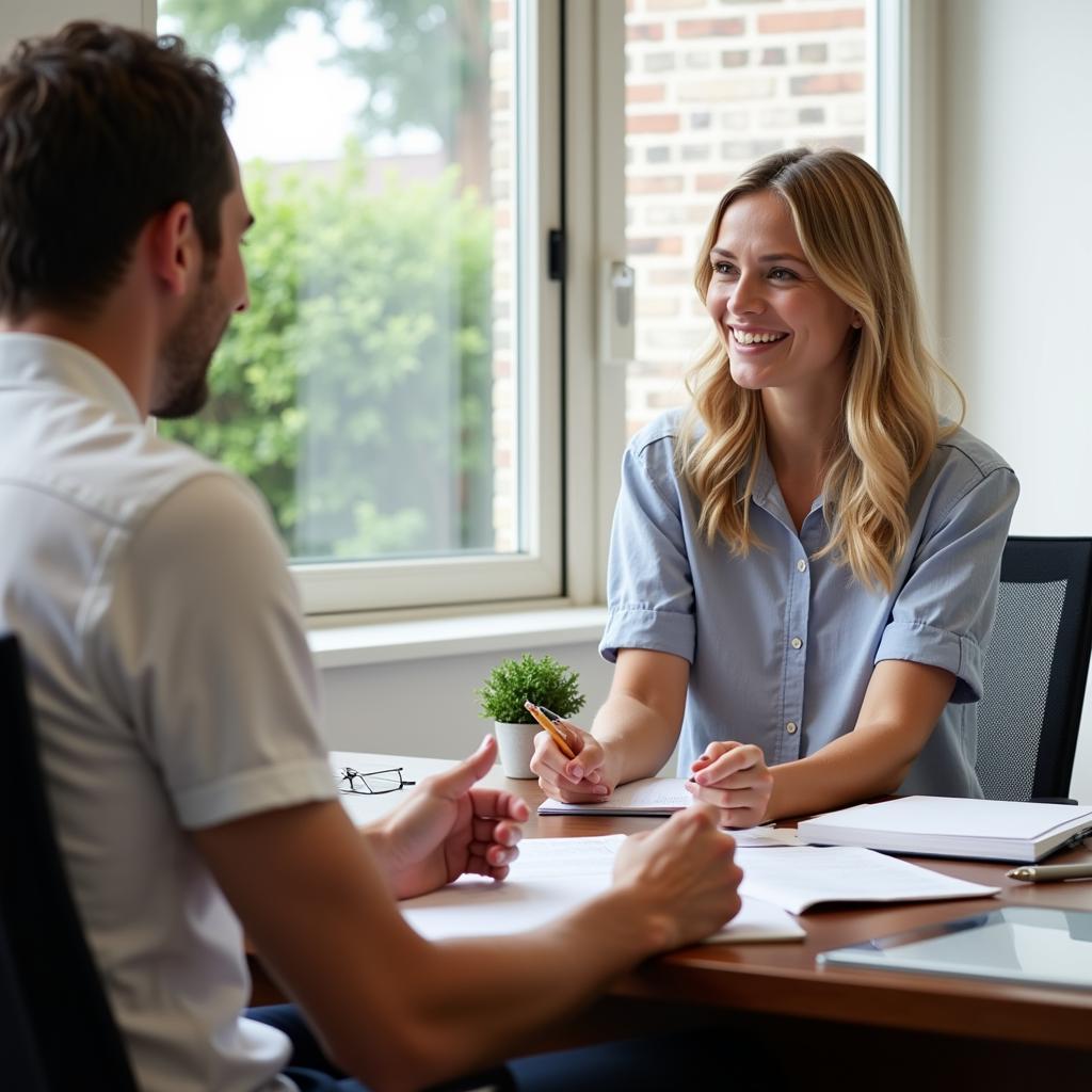 Homeowner meeting with a housing counselor