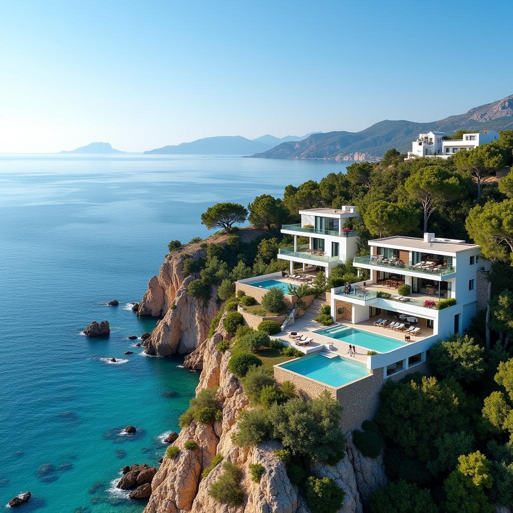 Luxury villas overlooking the Mediterranean