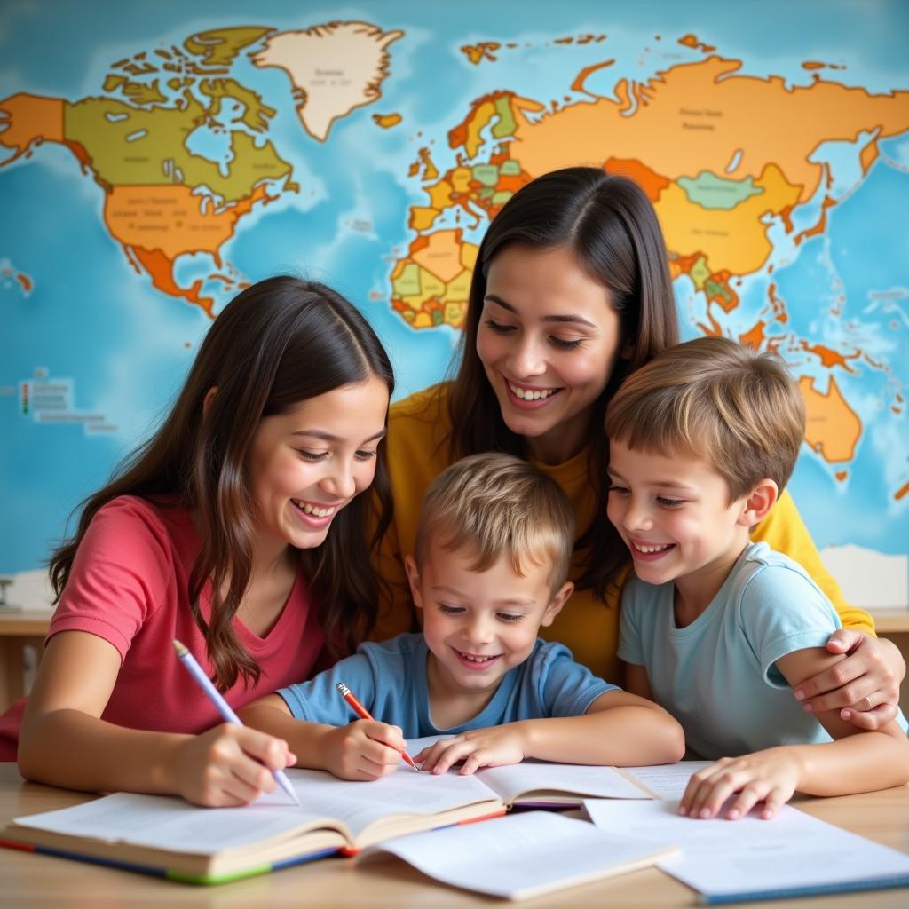 Family Embracing International Home Schooling