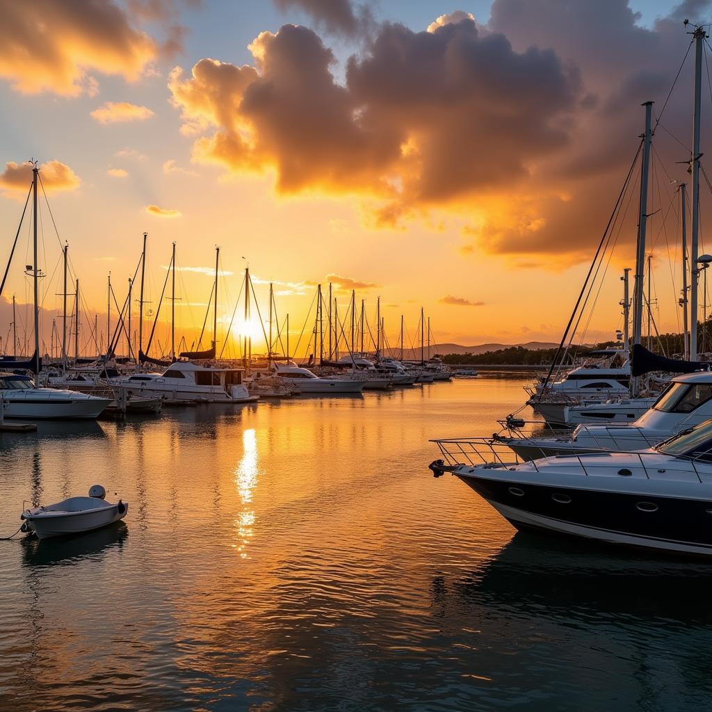 Sunset over Isla Canela Marina