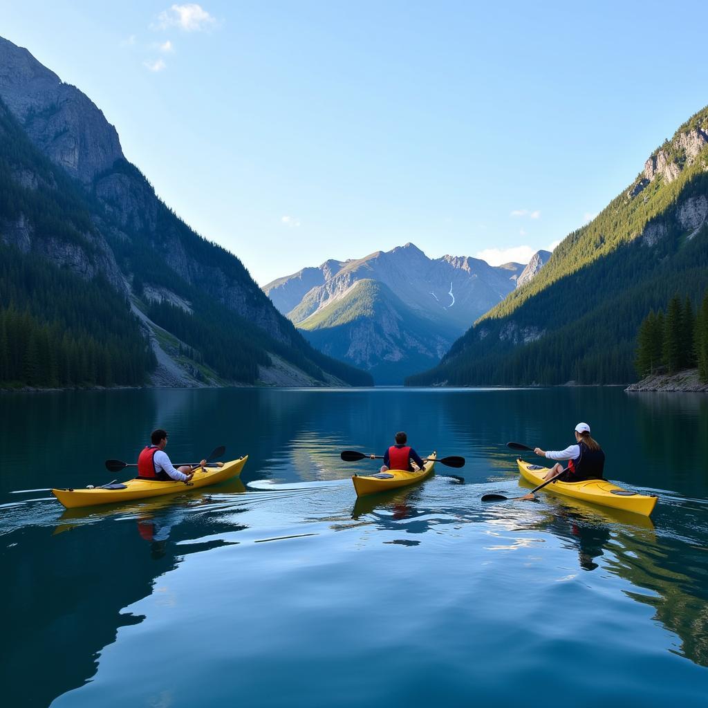 Kayakers exploring the serene waters of Kachemak Bay State Park