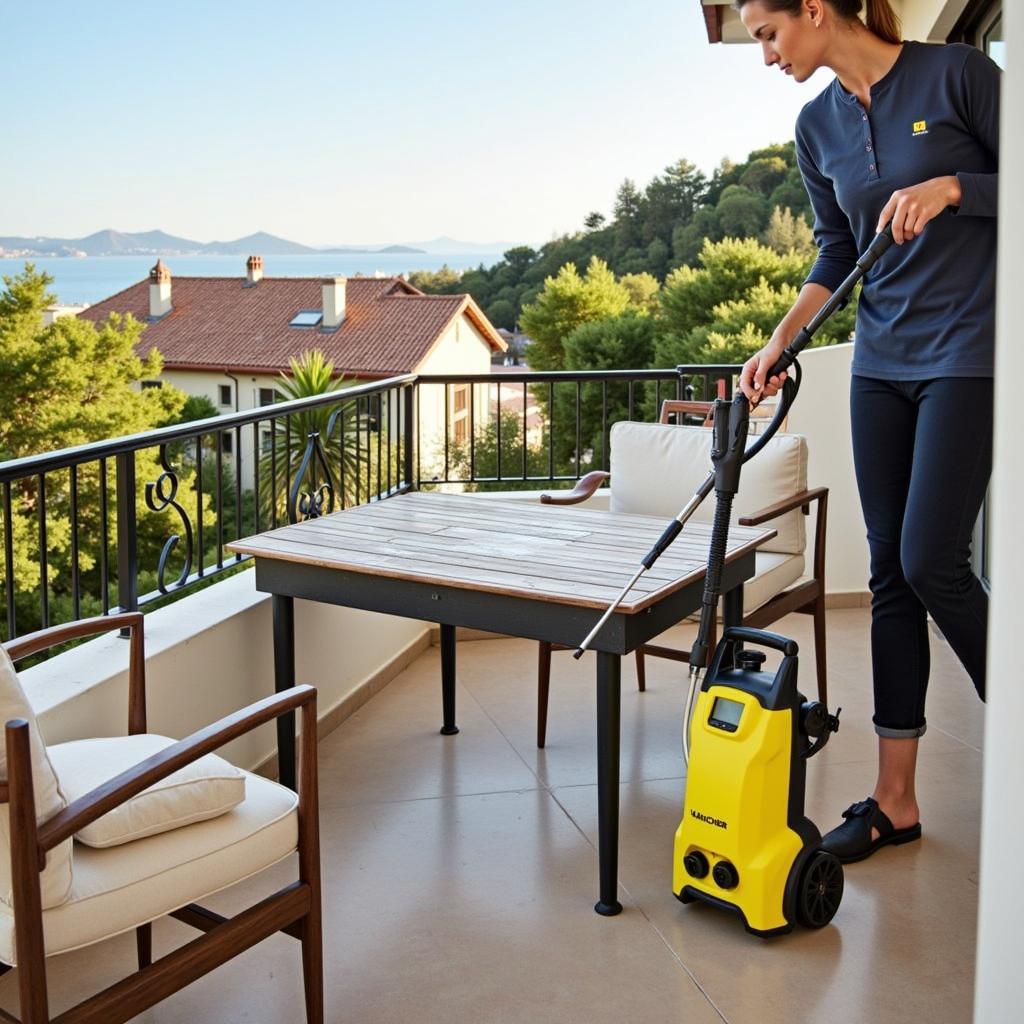 Cleaning Outdoor Furniture with the Kärcher K5