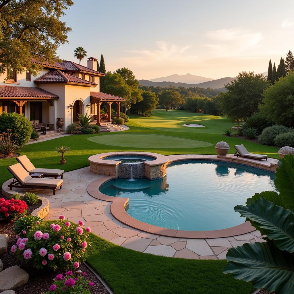 Luxury villa with private pool overlooking the golf course