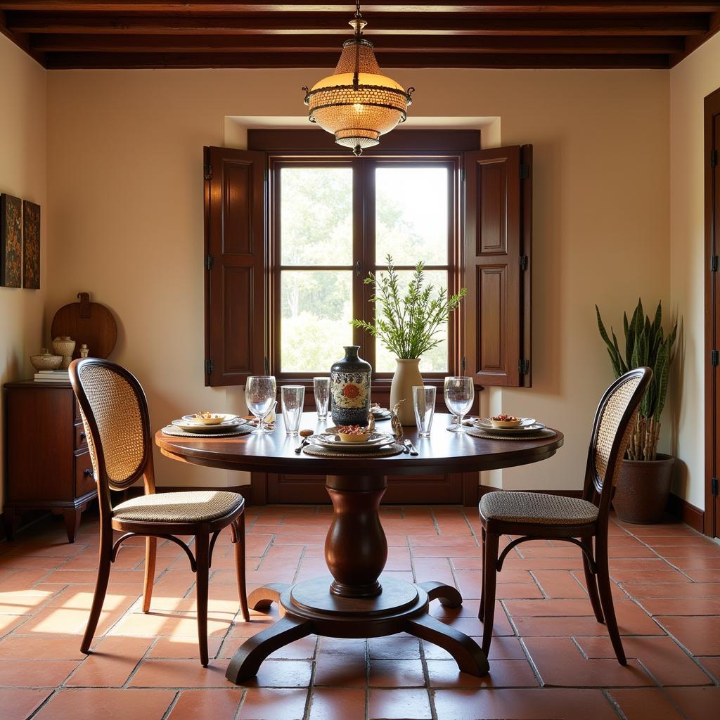 Kave Home extendable round table in a Spanish home