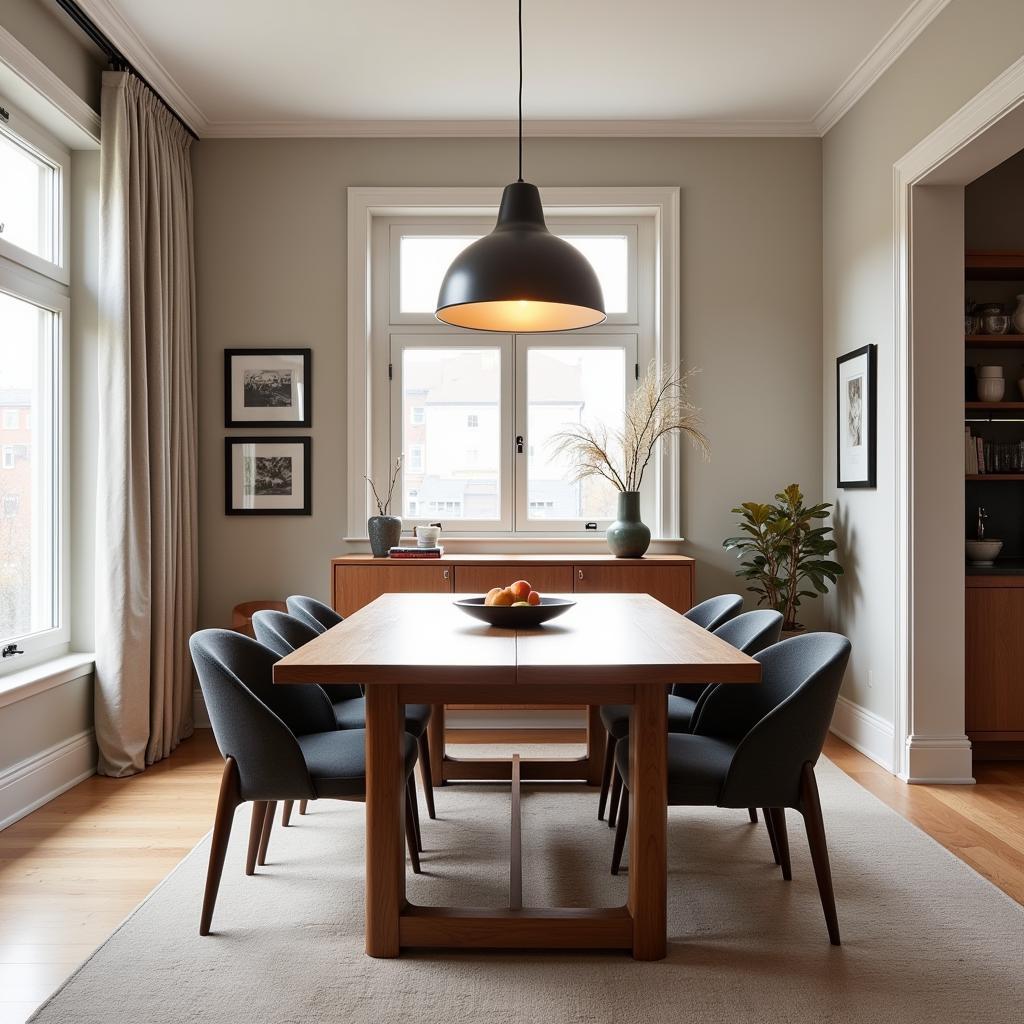 A Kave Home pendant lamp illuminating a dining area in a Spanish home