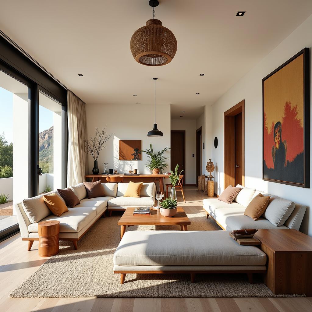 Spacious and stylish living room at Kave Home Hermosilla