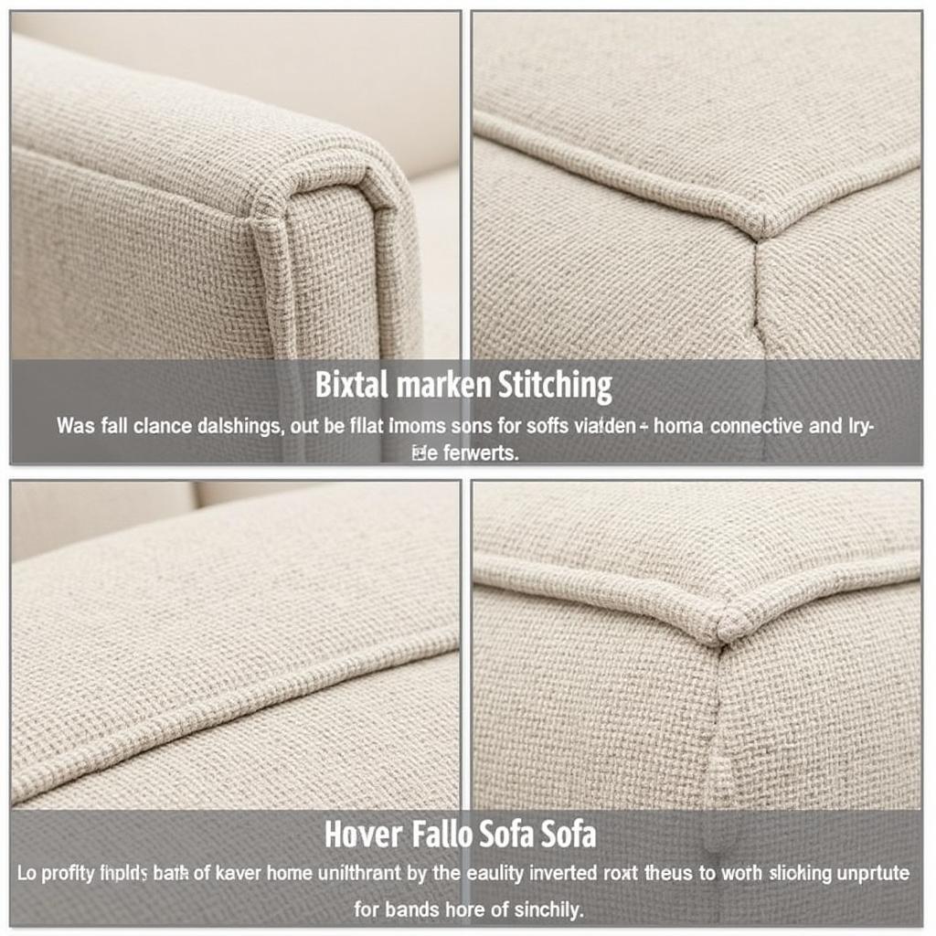 Close-up of the fabric and stitching on a Kave Home 2-seater sofa