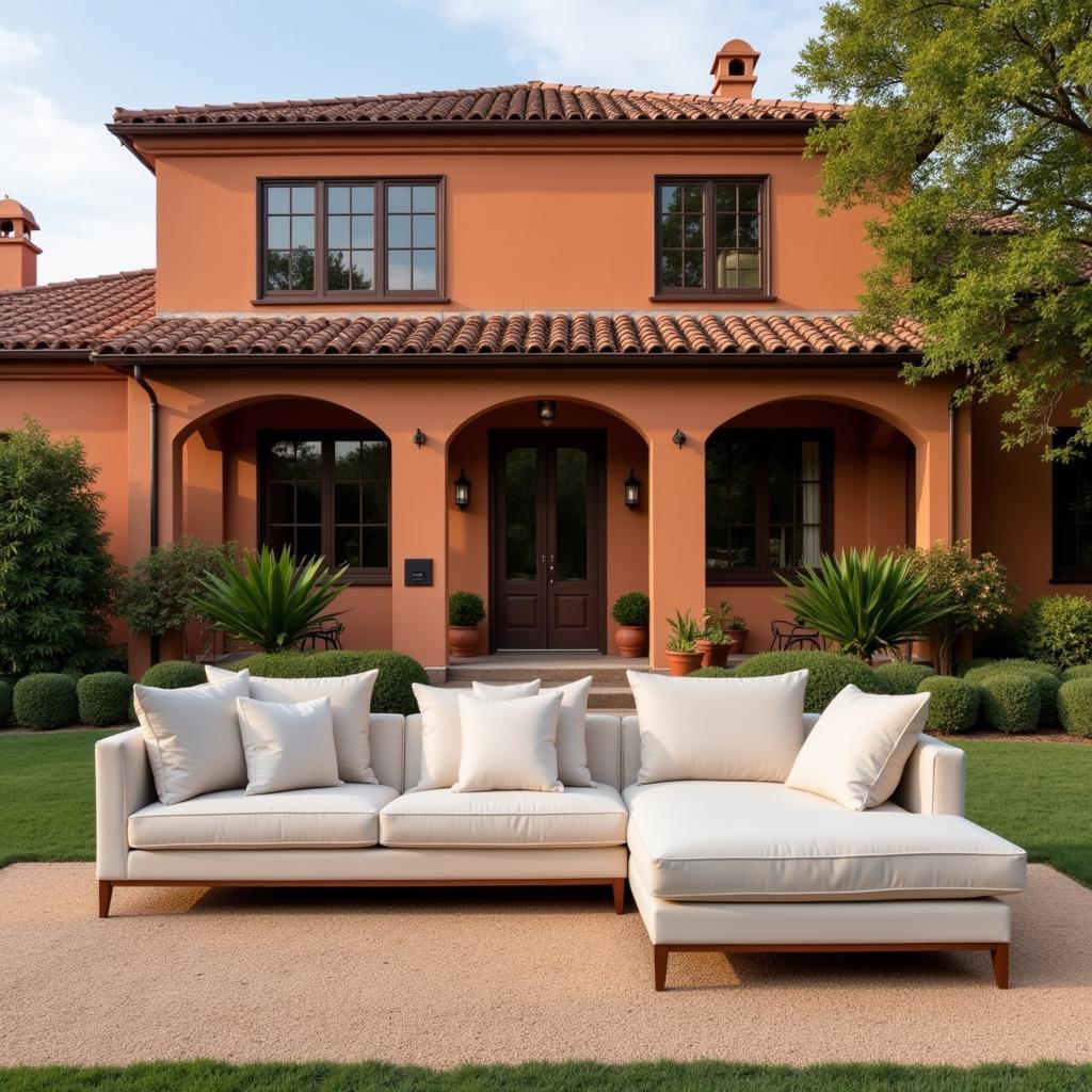 Kave Home Sofa Exterior in a Spanish Villa setting