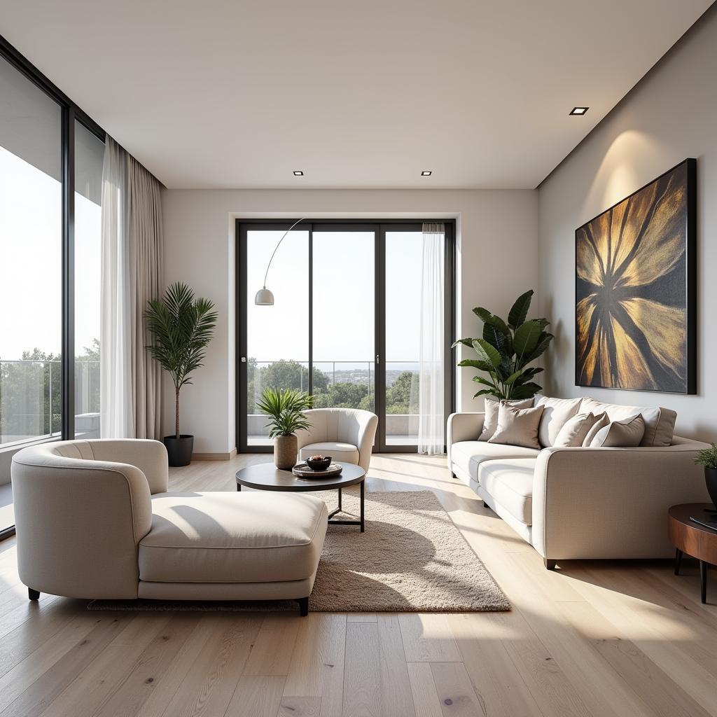 Modern and Spacious Living Room in Kronos Homes Malaga