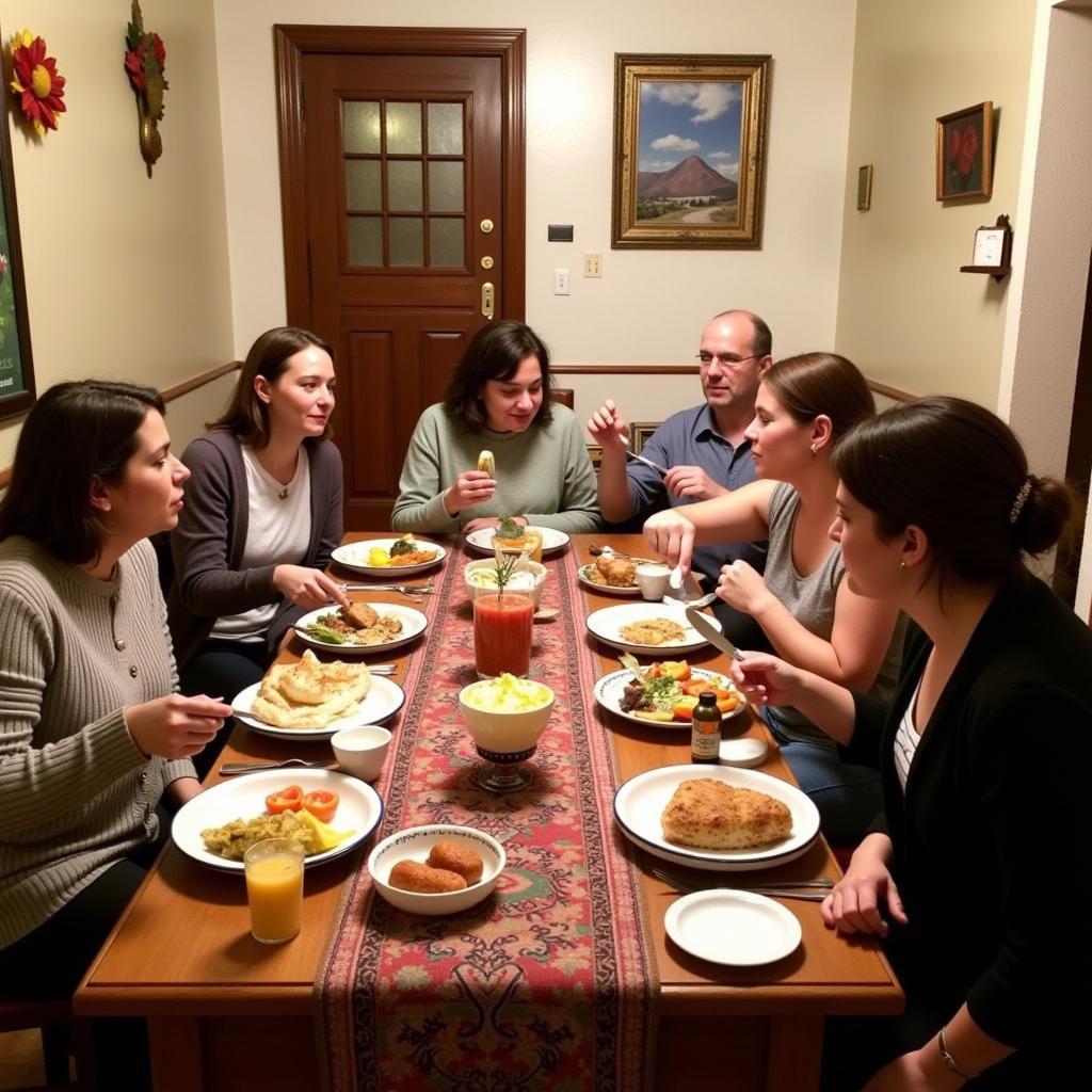 Sharing a Meal with a Local Family