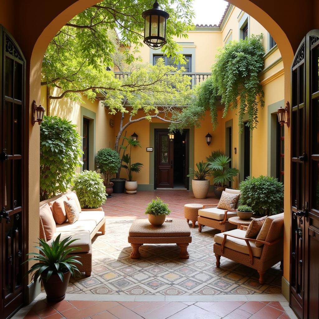 Charming courtyard of La Tienda Home Valencia