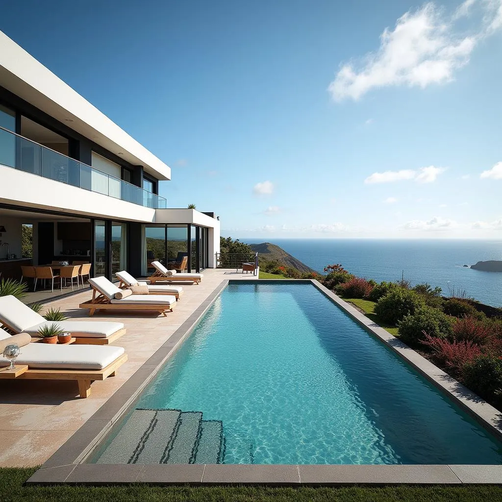 Luxurious villa with stunning ocean views in Lanzarote