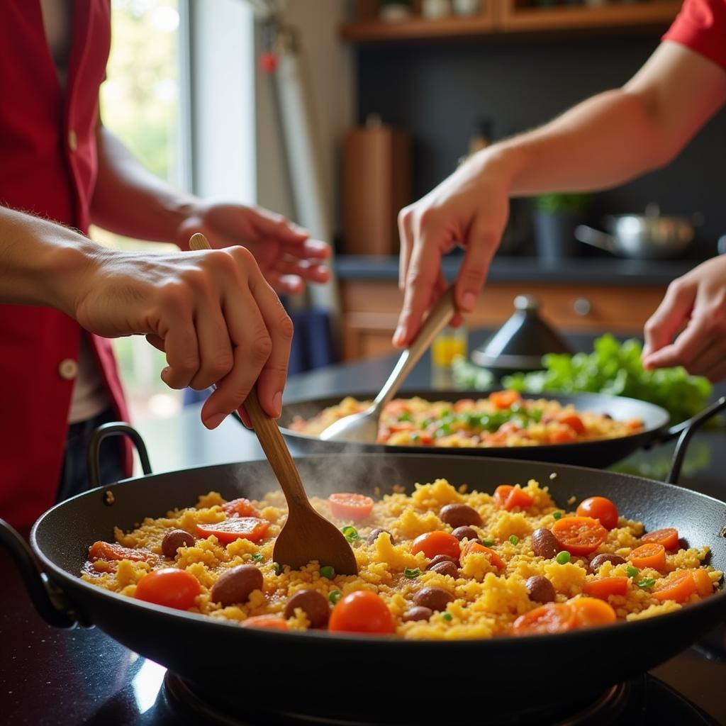 Learning to Make Paella in a Spanish Homestay