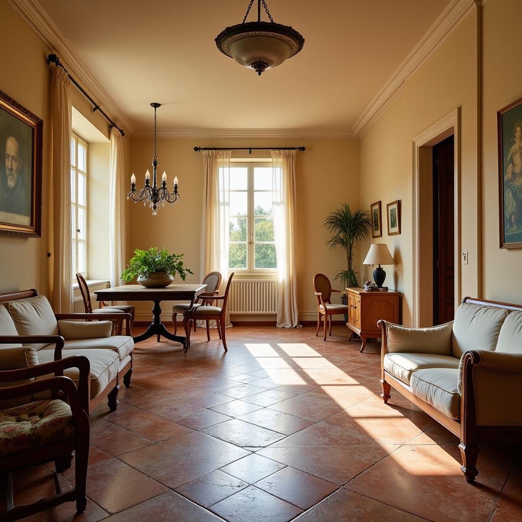 Spacious and airy living area of a Lecce suite