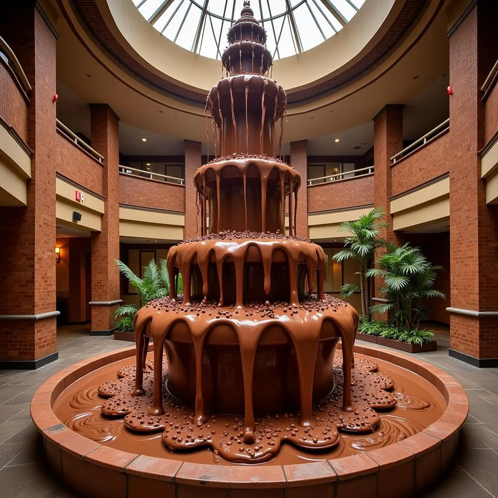 World's largest chocolate fountain at Lindt Home of Chocolate