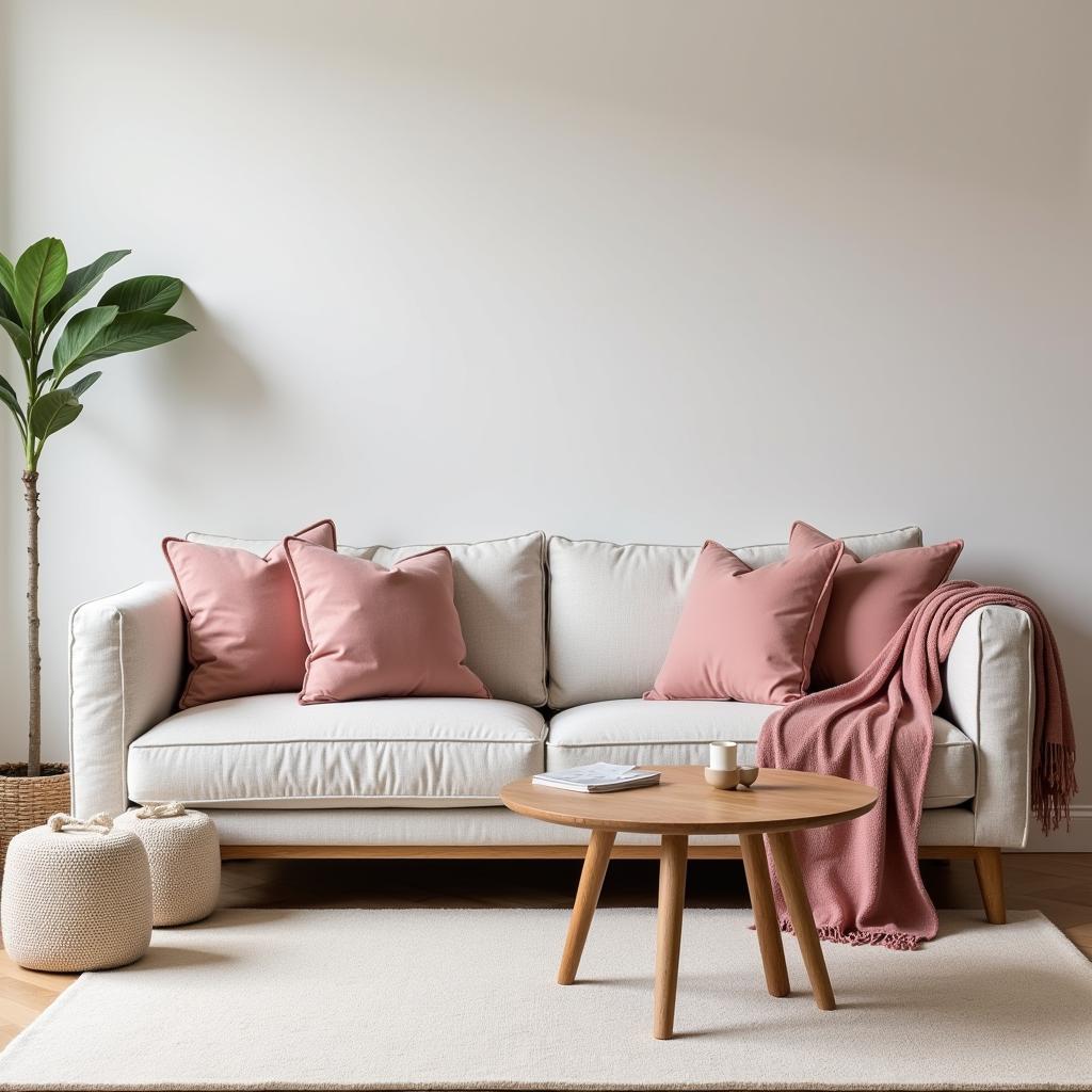 Living Room Decor Ideas with Dusty Pink Accents