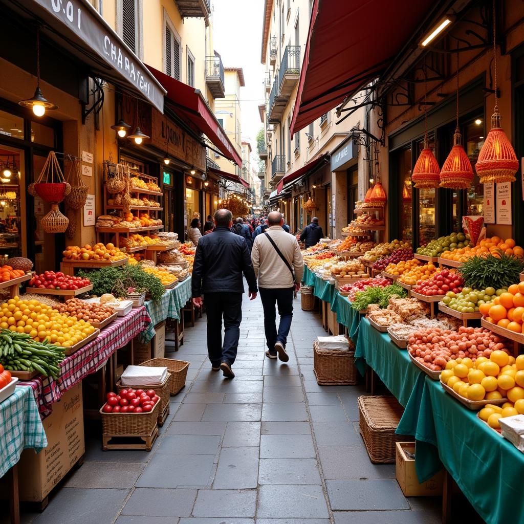 Local Catalan Market with Fresh Produce