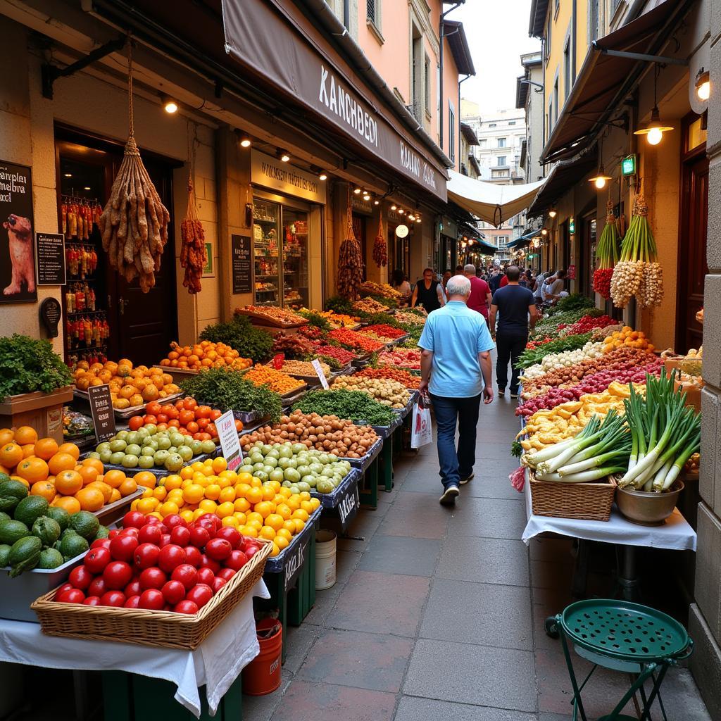 Bustling Fondo Buitre market