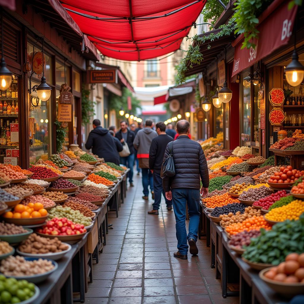 Bustling Local Market in Seville