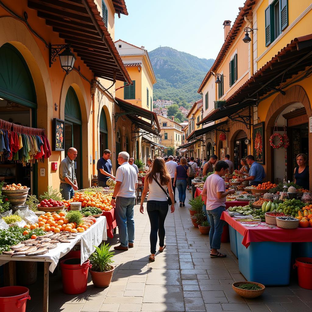 Local market in a Spanish village