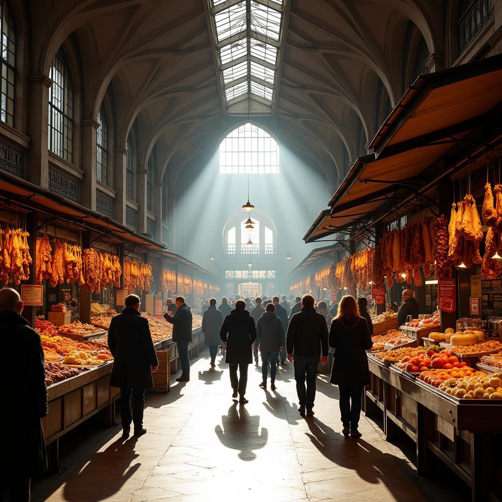 A Bustling Local Spanish Market