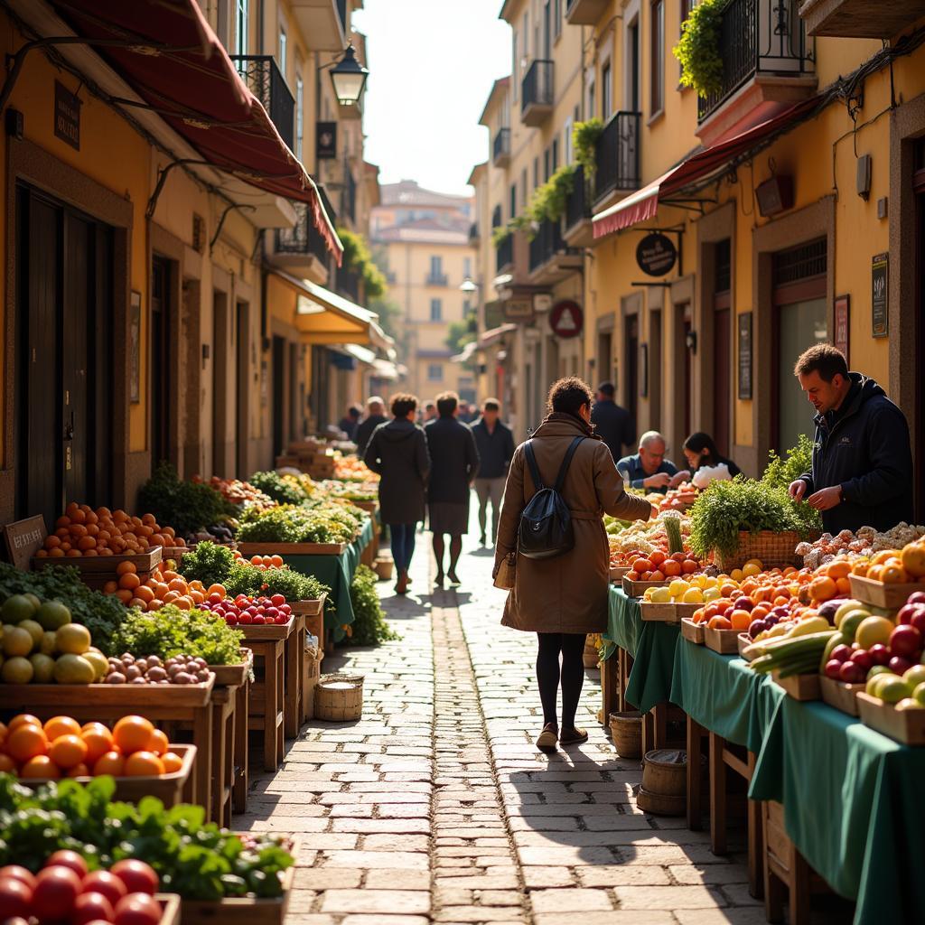 Bustling Local Spanish Market