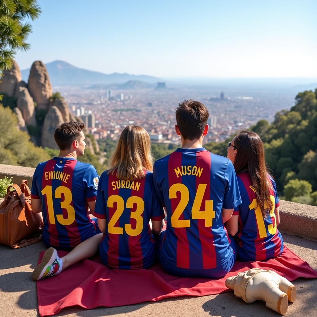 Locals and Traveler in Barcelona Home Kit Relaxing at Park Güell