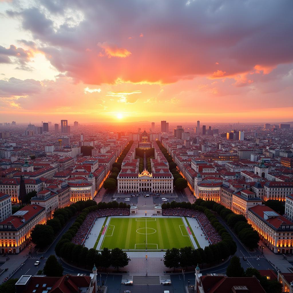 Stunning Madrid Cityscape at Sunset